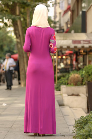 Fuchsia- Nayla Collection - Robe Hijab 77950F - Thumbnail
