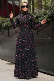 Fuchsia- Nayla Collection - Robe Hijab 8272F - Thumbnail