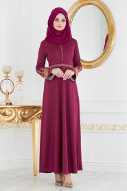 Fuchsia - Nayla Collection - Robes Hijab 8183F - Thumbnail