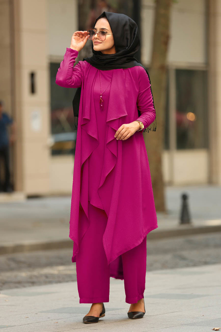 Fuchsia - New Kenza - Combination Hijab 51131F