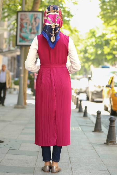 Fuchsia - New Kenza - Gilet Hijab 4969F - 2