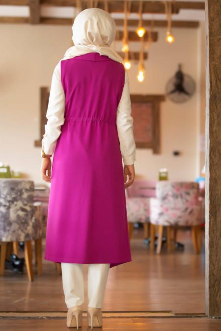 Fuchsia - New Kenza - Gilet Hijab 4974F - 4