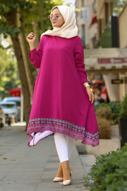 Fuchsia - New Kenza - Hijab Tunic 21520F - Thumbnail