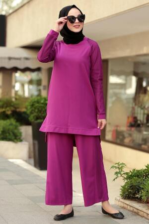 Fuchsia - New Kenza - Pantalon & Tunique Ensemble Décontracté Hijab 51141F - 1