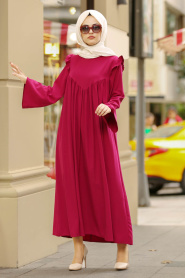 Fuchsia - New Kenza - Robe Hijab 3161F - Thumbnail