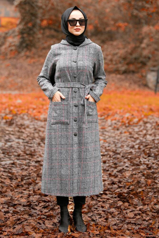 Fumé - Nayla Collection - Manteau Hijab 4427FU - 1