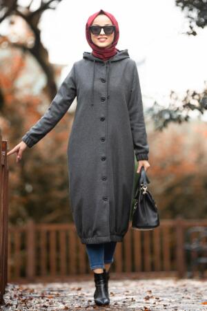 Fumé - Nayla Collection - Manteau Hijab 5403FU - 1