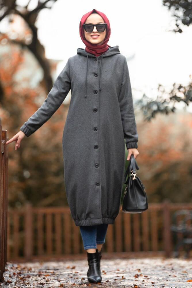 Fumé - Nayla Collection - Manteau Hijab 5403FU - 1