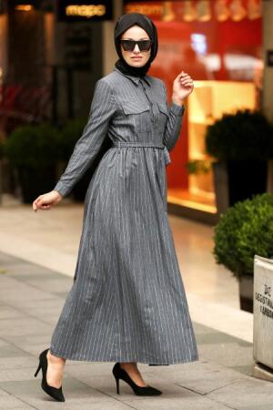 Fumé - Nayla Collection Robe Hijab 19084FU - 1