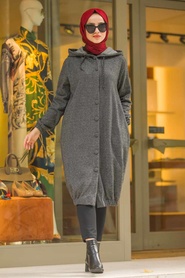Fumé - Neva Style - Manteau Hijab - 10610FU - Thumbnail