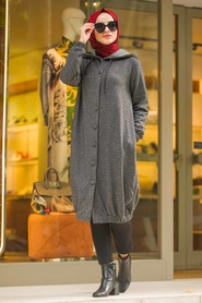 Fumé - Neva Style - Manteau Hijab - 10610FU - Thumbnail