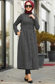 Fumé - Neva Style - Manteau Hijab - 1168FU - Thumbnail
