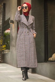 Fumé - Neva Style - Manteau Hijab - 55001FU - Thumbnail