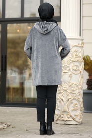 Fumé - Neva Style - Robe En Velours Tunique - 41411FU - Thumbnail