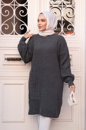 Füme Tesettür Triko Kazak Tunik 27501FU - 2