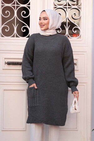 Füme Tesettür Triko Kazak Tunik 27501FU 