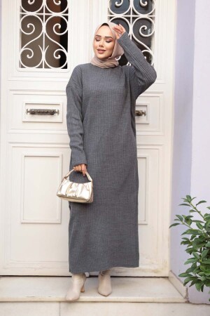 Füme Triko Tesettür Elbise 27504FU - 2