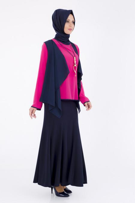 Fuschia Hijab Blouse 8561E - 2