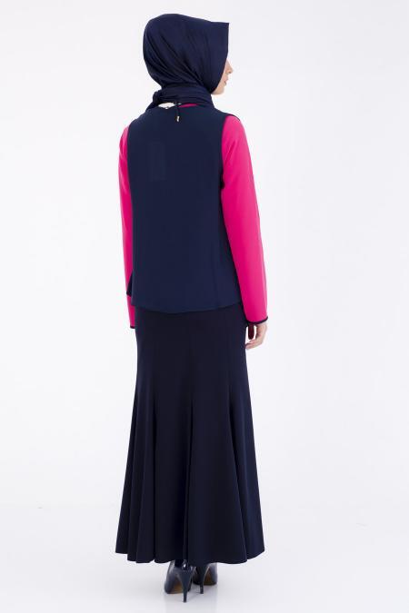 Fuschia Hijab Blouse 8561E - 3