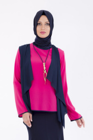 Fuschia Hijab Blouse 8561E - Thumbnail