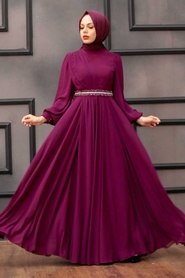Neva Style - Elegant Fushia Muslim Fashion Wedding Dress 22040F - Thumbnail