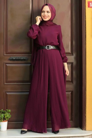 Fushia Hijab Overalls 2897F - 1