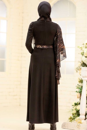 Gold Hijab Evening Dress 32520GOLD - 4