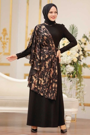 Neva Style - Stylish Gold Modest Evening Dress 32521GOLD - 2