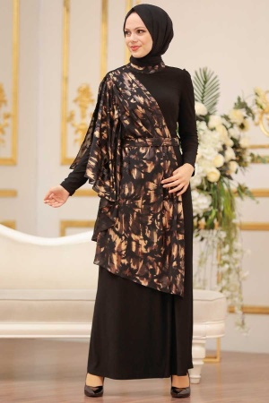 Neva Style - Stylish Gold Modest Evening Dress 32521GOLD - 1