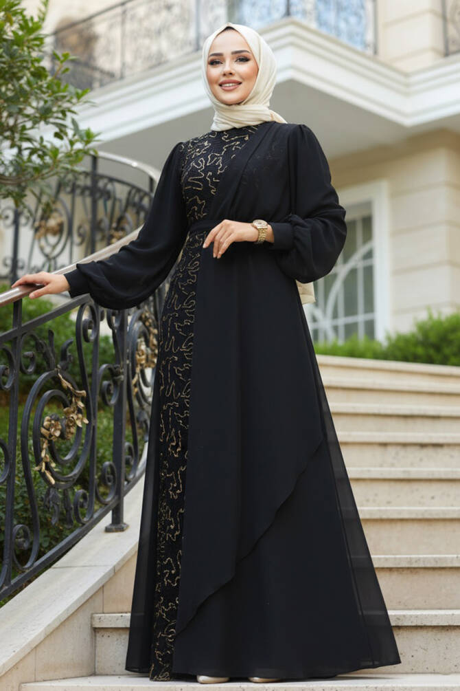 Neva Style - Elegant Gold Islamic Clothing Prom Dress 5516GOLD - 1