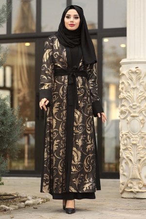 Gold Hijab Abaya 9583GOLD - 1