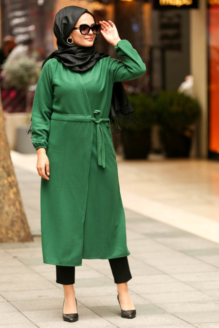 Green Hijab Coat 2473Y 