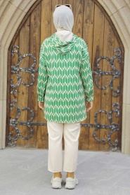Green Hijab Double Suit 9117Y - Thumbnail