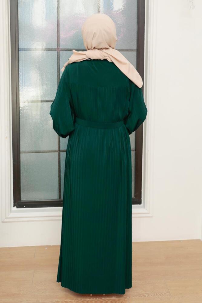 Green Hijab Dress 10670Y - 3