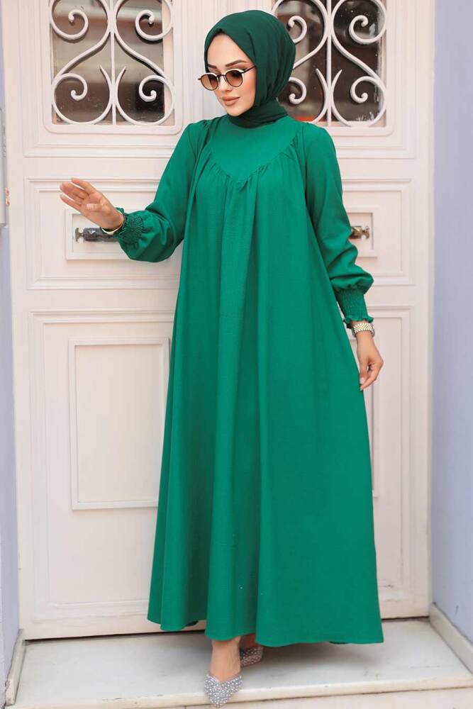 Green Hijab Dress 23211Y - 1