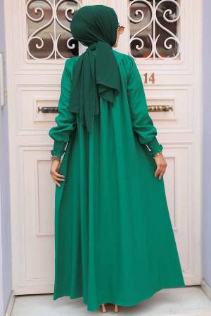 Green Hijab Dress 23211Y - 3
