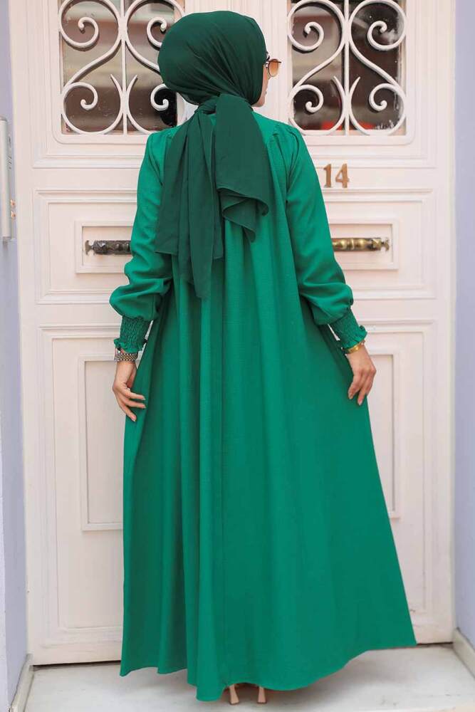 Green Hijab Dress 23211Y - 3