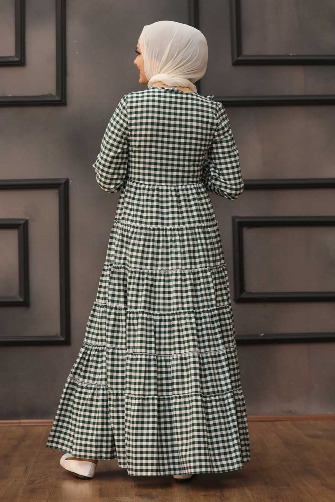 Green Hijab Dress 27090Y - 3