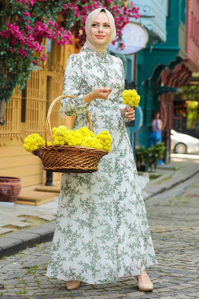 Green Hijab Dress 279012Y - 1