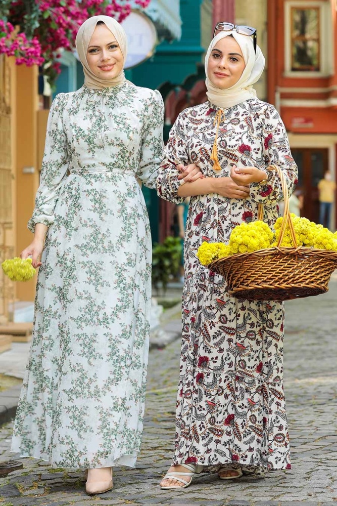 Green Hijab Dress 279012Y - 4