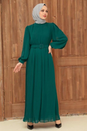 Green Hijab Dress 3358Y - 1