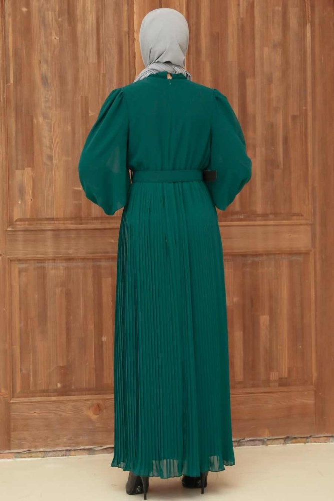 Green Hijab Dress 3358Y - 2