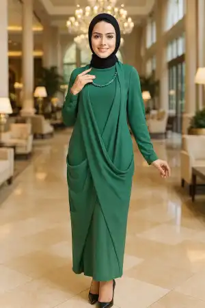 Green Hijab Dress 34281Y - 1