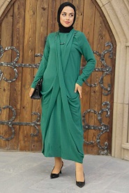 Green Hijab Dress 34281Y - Thumbnail