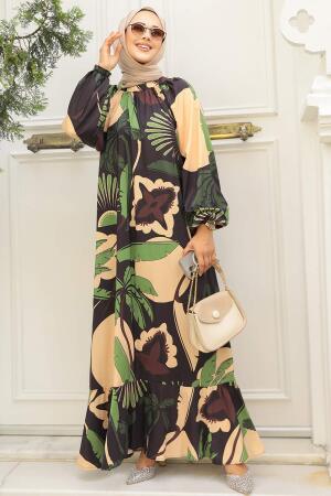 Green Hijab Dress 34610Y - 2