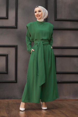 Green Hijab Dual Suit Dress 1471Y - 1