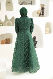 Neva Style - Elegant Green Muslim Bridal Dress 2238Y - Thumbnail