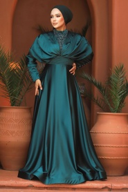 Neva Style - Luxorious Green Modest Islamic Clothing Prom Dress 22451Y - Thumbnail