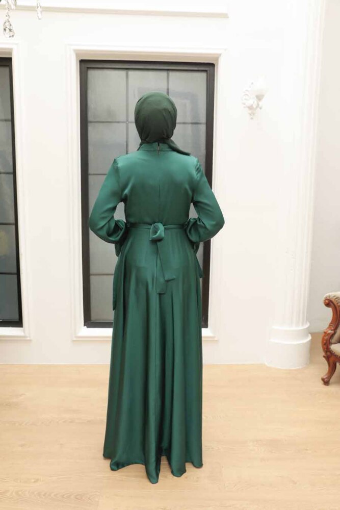Neva Style - Long Green Modest Prom Dress 3449Y - 4