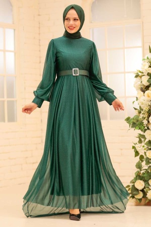 Neva Style - Luxury Green Muslim Prom Dress 4674Y - 1